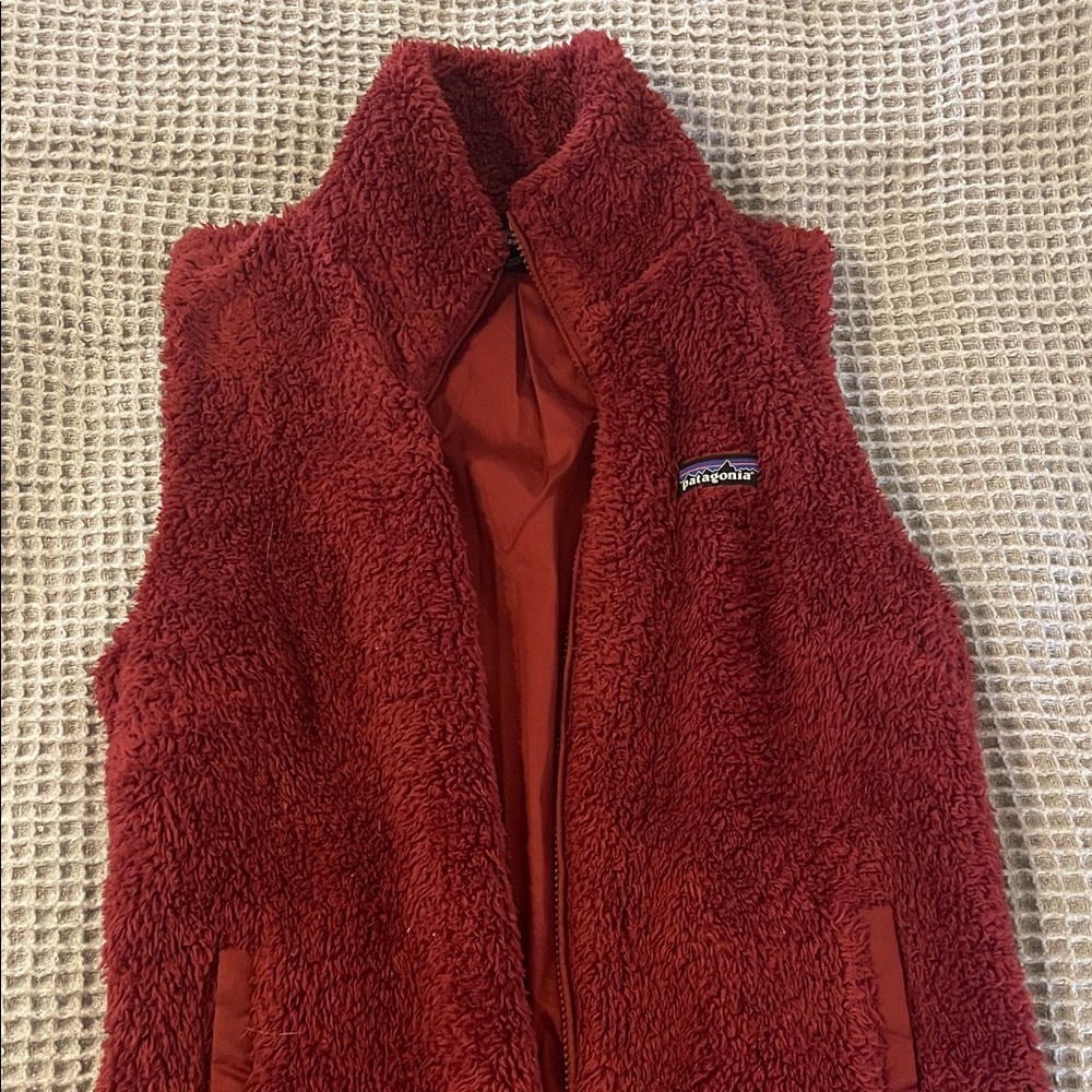 Patagonia Burgundy Plush Fleece Vest